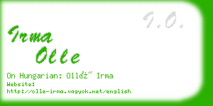 irma olle business card
